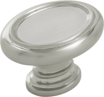 Berkshire Knob 1-1/2'' x 1-1/8'' Oval Satin Nickel Finish B079930-SN