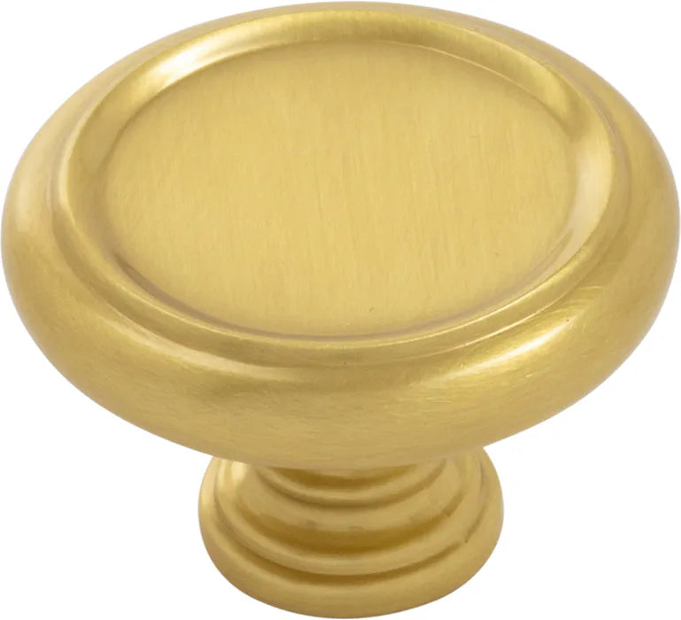 Berkshire Knob 1-1/2'' diam Brushed Golden Brass Finish B079931-BGB
