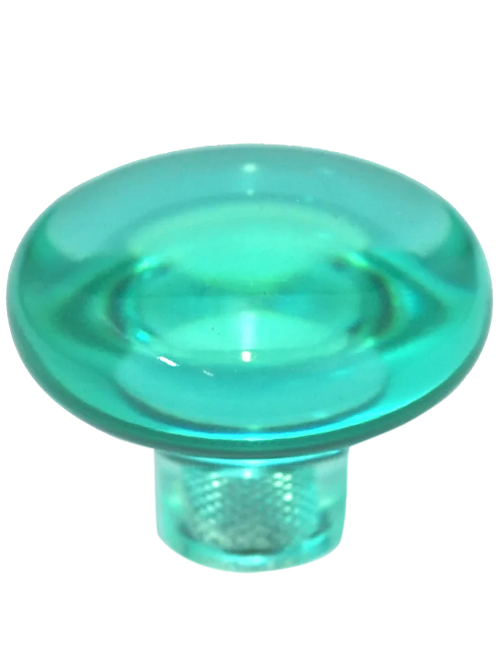 Beach Glass Clear Mushroom Knob