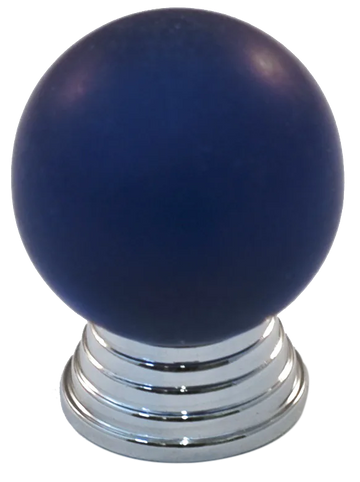 Athens Cobalt Blue Polyester with Solid Brass Knobs 106-CM020-PB