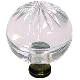 Round 1-3/8'' Crystal Knob with Antique Brass Base M1115-US5