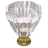 Octagon 1-1/4'' Crystal Knob with Polished Brass Base M991-US3