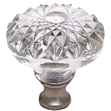 Round 1-3/8'' Crystal Knob with Satin Nickel Base M993-US15