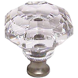 Octagon 1-1/4'' Crystal Knob with Satin Nickel Base M994-US15