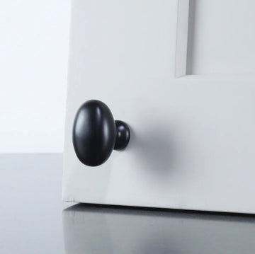 Matte Black 1-5/16'' x 7/8'' Oval Knob