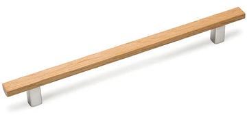 Wood Cabinet Pull with Stainless Steel Bases 40669C