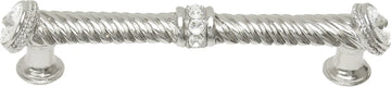 Caché 5'' cc large pull with end & center 7 rivoli Swarovski Clear Crystals in Platinum. 1200-24C