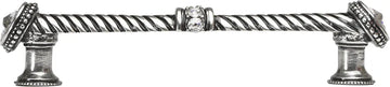 Caché 5'' cc large pull with end & center 7 rivoli Swarovski Clear Crystals in Chalice. 1200-9C