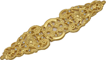 Juliane Grace elongated escutcheon with 18 Swarovski Clear Crystals in Gilded Mercury. 135-8C