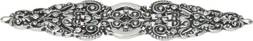 Juliane Grace elongated back plate with 18 Swarovski Clear & Aquamarine Crystals in Chalice. 135-9