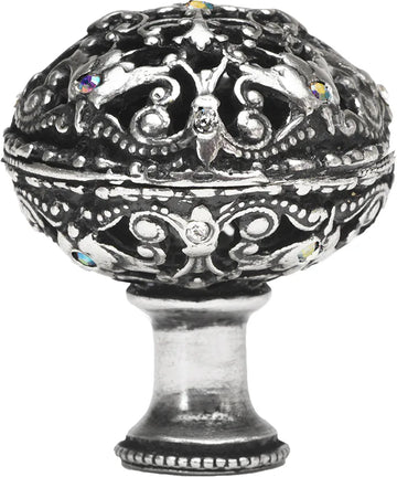 Juliane Grace large knob full round with 17 Swarovski Clear & Aurore Boreale Crystals 143-9CAB