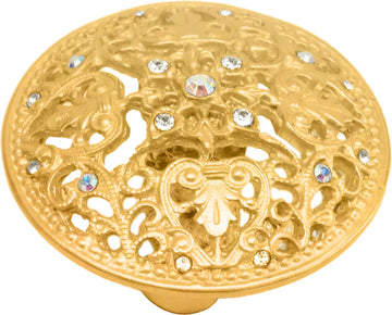 Juliane Grace large knob with 17 Swarovski Clear & Aurore Boreale Crystals 146-8CAB