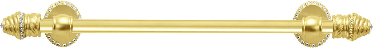 Caché II 16'' cc towel bar with 80 rivoli Swarovski Clear Crystals with 5/8'' smooth center 1810-8C