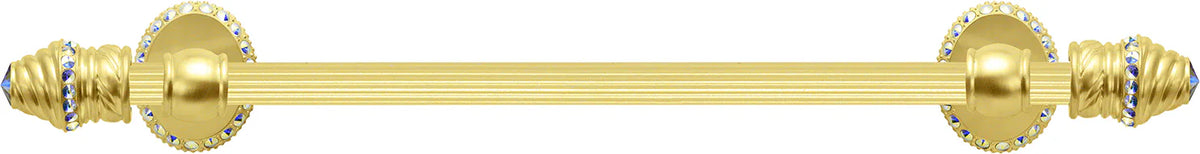Caché II 16'' cc towel bar with 80 rivoli Swarovski Aurore Boreale Crystals with 5/8'' reeded center 1810R-8AB