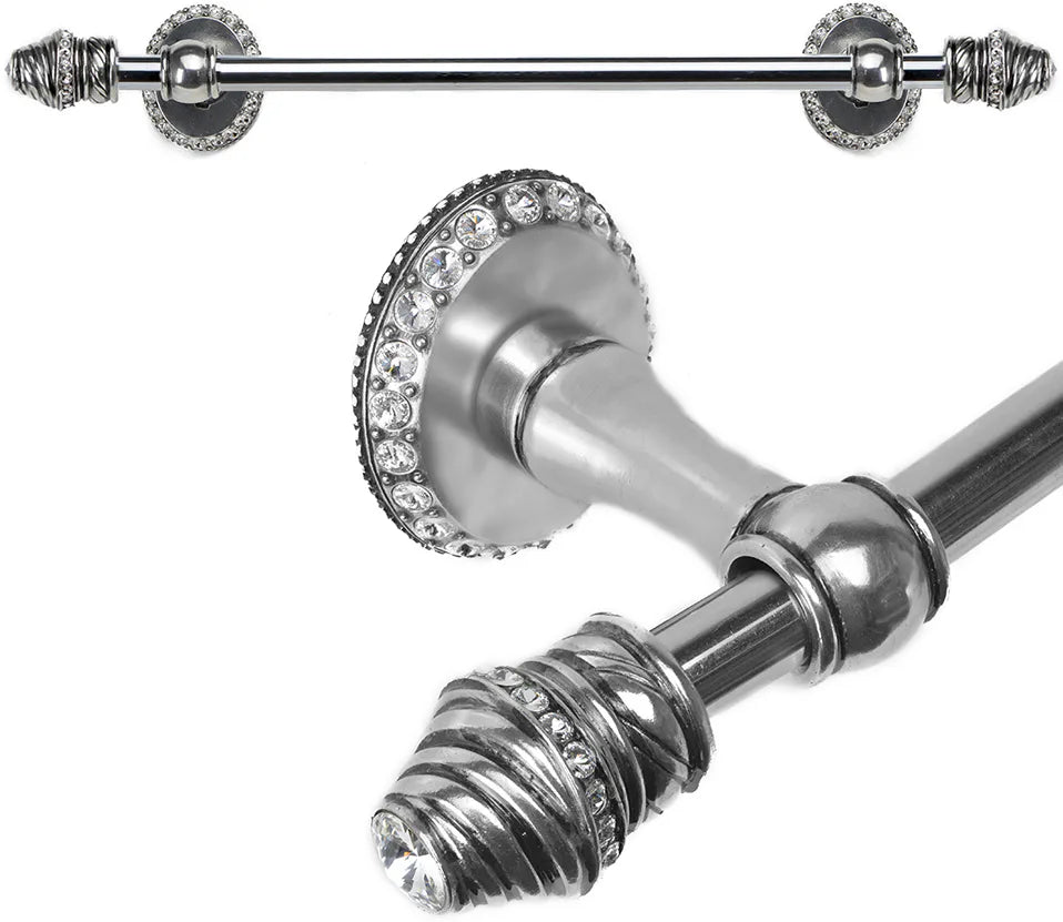 Caché II 24'' cc towel bar with 80 rivoli Swarovski Clear Crystals with 5/8'' smooth center 1811-9C