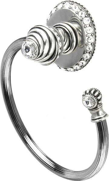 Caché ll large swing towel reeded ring right with 42 rivoli Swarovski Clear Crystals 1848R-9C