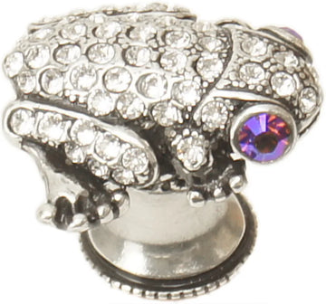In The Garden Carpe Diem Chalice Frog knob w/ Swarovski Crystals 2581-9C