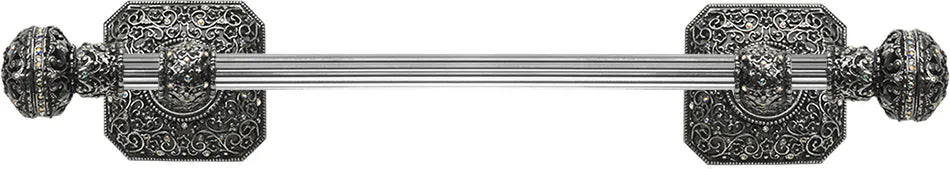 Juliane Grace 16'' cc towel bar with 350 Swarovski Clear & Aurore Boreale Crystals with 5/8'' reeded center 4050R-9CAB