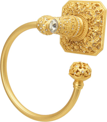 Juliane Grace swing towel reeded ring right with 131 Swarovski Clear Crystals 4059R-8C