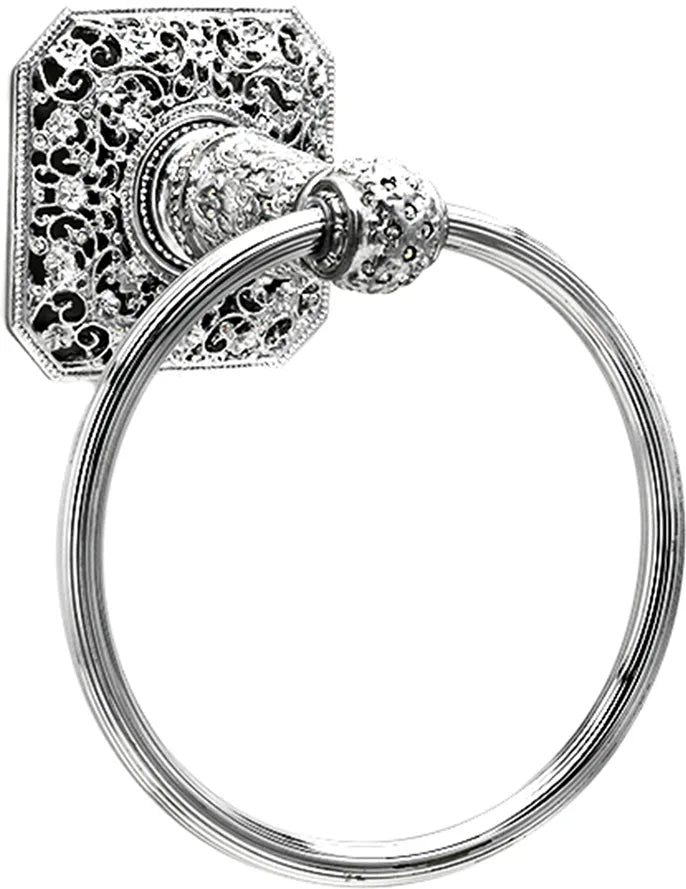 Juliane Grace full swing towel smooth ring with Swarovski Clear Crystals 4067-24C