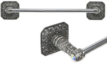 Juliane Grace 32'' cc towel bar with 213 Swarovski Clear & Aurore Boreale Crystals with 5/8'' smooth center 4172-9CAB