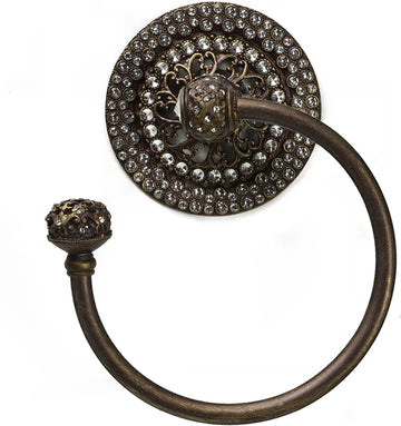 Juliane Grace II swing towel ring left with 225 Swarovski Clear Crystals 4258