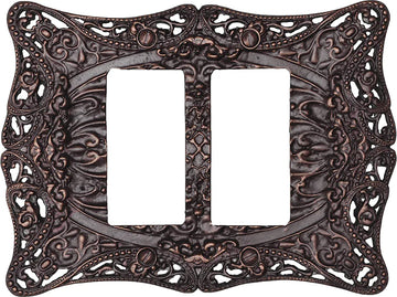 Acanthus Carpe Diem 5004-22 Oil Rub Bronze double rocker/GFI switchplate 5004-22