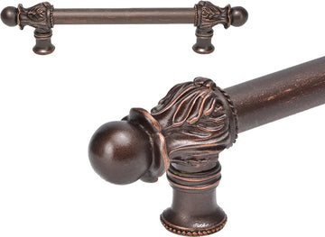 Acanthus 6'' cc with 5/8'' smooth center long pull Romanesque style 5550-22
