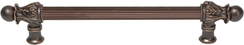 Acanthus 9'' cc with 5/8'' reeded center long pull Romanesque style 5551R-22