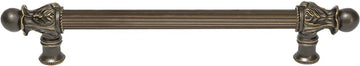 Acanthus 9'' cc with 5/8'' reeded center long pull Romanesque style in Antique Brass. 5551R-3