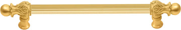 Acanthus 12'' cc with 5/8'' reeded center long pull Romanesque style in Gilded Mercury. 5552R-8
