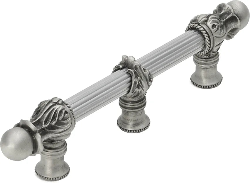 Acanthus 6'' cc with 5/8'' reeded center long pull Romanesque style with center brace 5555R-11