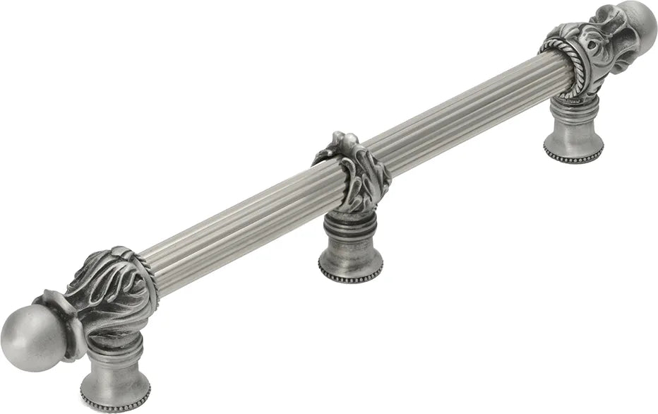 Acanthus 9'' cc with 5/8'' reeded center long pull Romanesque style with center brace 5556R-11