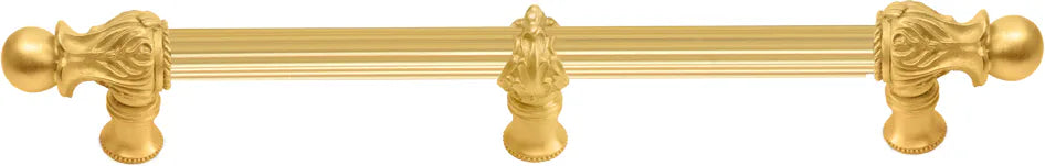Acanthus 22'' cc with 5/8'' reeded center & center brace long pull Romanesque style in Gilded Mercury. 5559R-8