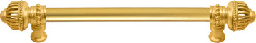 Cricket Cage 6'' cc with 5/8'' smooth center long pull large finial in Gilded Mercury. 5570-8