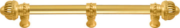 Cricket Cage 9'' cc with 5/8'' smooth center long pull & center brace large finial in Gilded Mercury. 5576-8