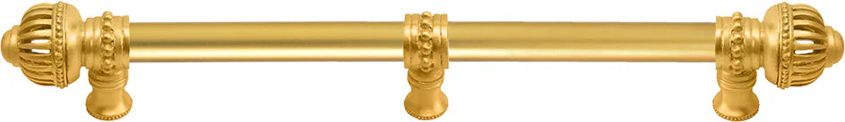 Cricket Cage 22'' cc with 5/8'' smooth center long pull & center brace large finial in Gilded Mercury. 5579-8