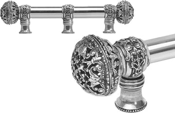 Juliane Grace 6'' cc with 5/8'' smooth center long pull & center brace large finial in Chalice. 5605-9