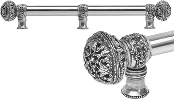 Juliane Grace 12'' cc with 5/8'' smooth center long pull & center brace large finial in Chalice. 5607-9