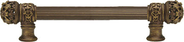 Juliane Grace 6'' cc with 5/8'' reeded center long pull small finial in Antique Brass. 5610R-3