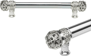 Juliane Grace 9'' cc with 5/8'' smooth center long pull small finial in Platinum. 5611-24