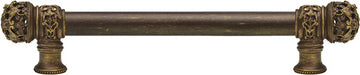 Juliane Grace 9'' cc with 5/8'' smooth center long pull small finial in Antique Brass. 5611-3