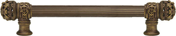 Juliane Grace 9'' cc with 5/8'' reeded center long pull small finial in Antique Brass. 5611R-3