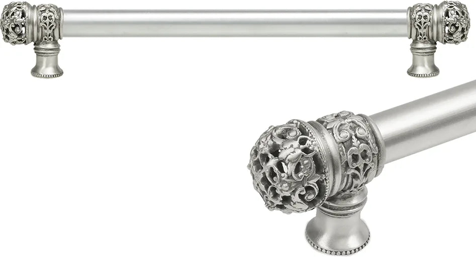 Juliane Grace 12'' cc with 5/8'' smooth center long pull small finial in Satin. 5612-11