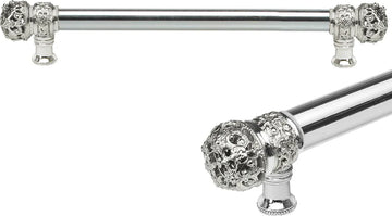 Juliane Grace 12'' cc with 5/8'' smooth center long pull small finial in Platinum. 5612-24