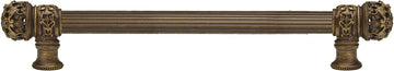 Juliane Grace 12'' cc with 5/8'' reeded center long pull small finial in Antique Brass. 5612R-3