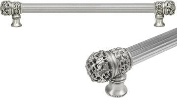 Juliane Grace 18'' cc with 5/8'' reeded center long pull small finial in Satin. 5613R-11
