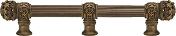 Juliane Grace 9'' cc with 5/8'' reeded center long pull & center brace small finial in Antique Brass. 5616R-3
