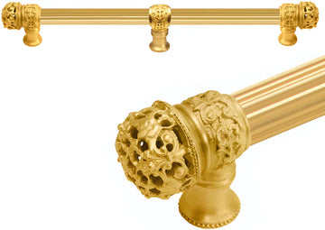 Juliane Grace 22'' cc with 5/8'' reeded center long pull & center brace small finial in Gilded Mercury. 5619R-8