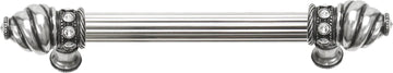 Caché 6'' cc with 5/8'' reeded center long pull with 16 rivoli Swarovski Clear Crystals in Chalice. 5670R-9C